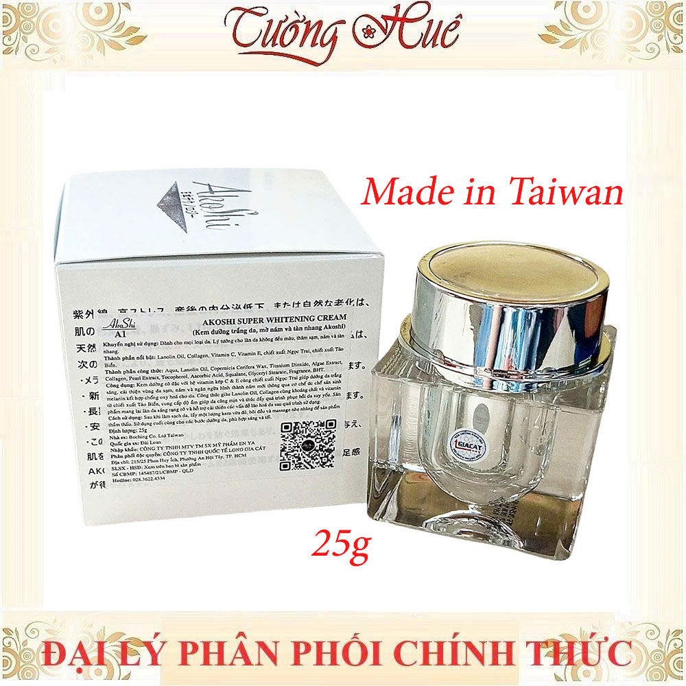 Kem Akoshi Dưỡng Trắng Da Làm Mờ Nám, Tàn Nhang, Ngăn Ngừa Lão Hóa - 25g (Bạc)