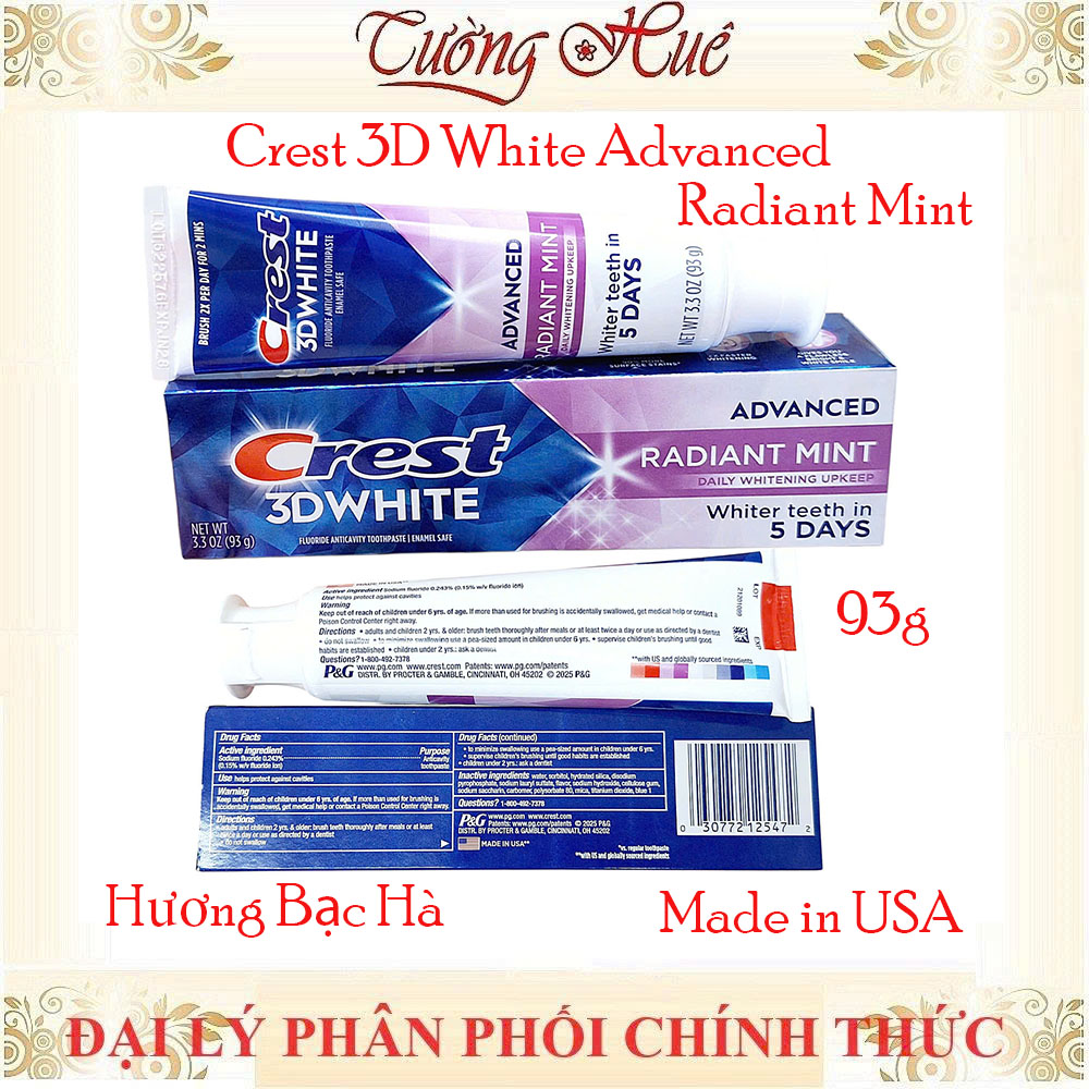 Kem Đánh Răng Crest 3D White Advanced - 93g (Có Lựa Chọn)