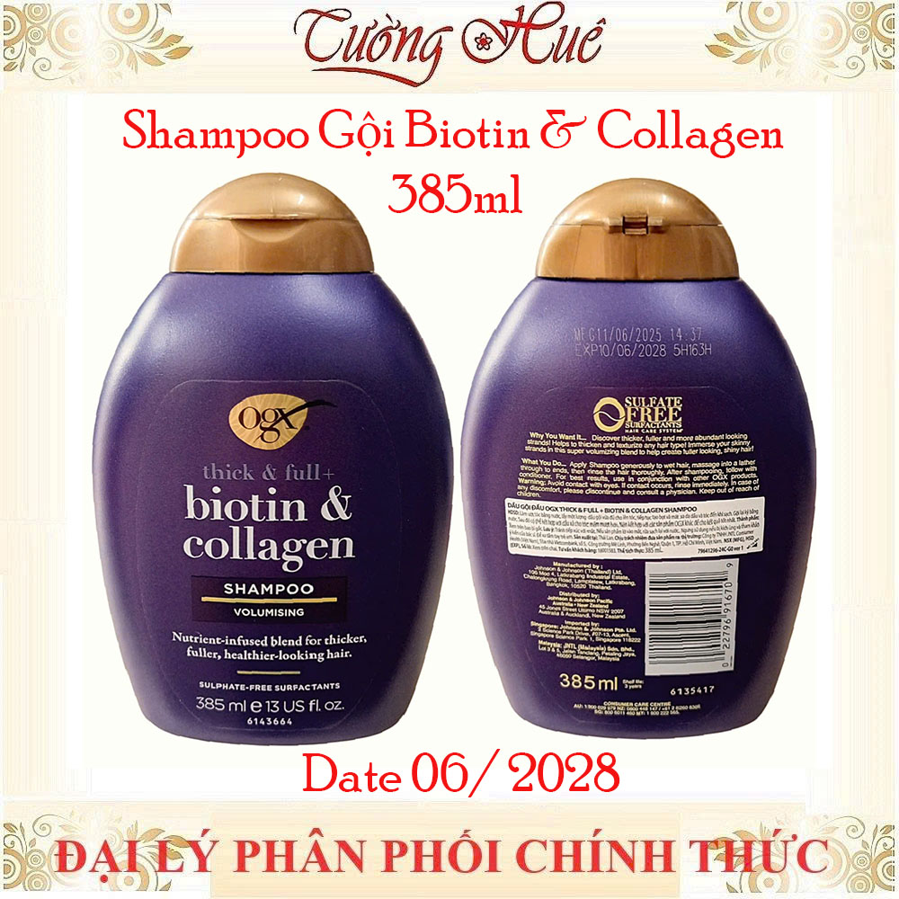 Gội Xả OGX Thick & Full - Biotin & Collagen 385ml - (Có Lựa Chọn)
