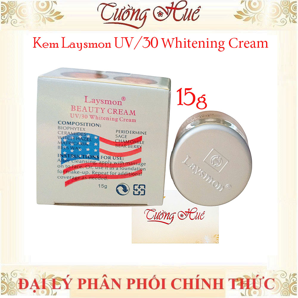 Kem Laysmon Dưỡng Trắng Da UV/30 4 In 1 Beauty Cream - 15g - Nắp thường