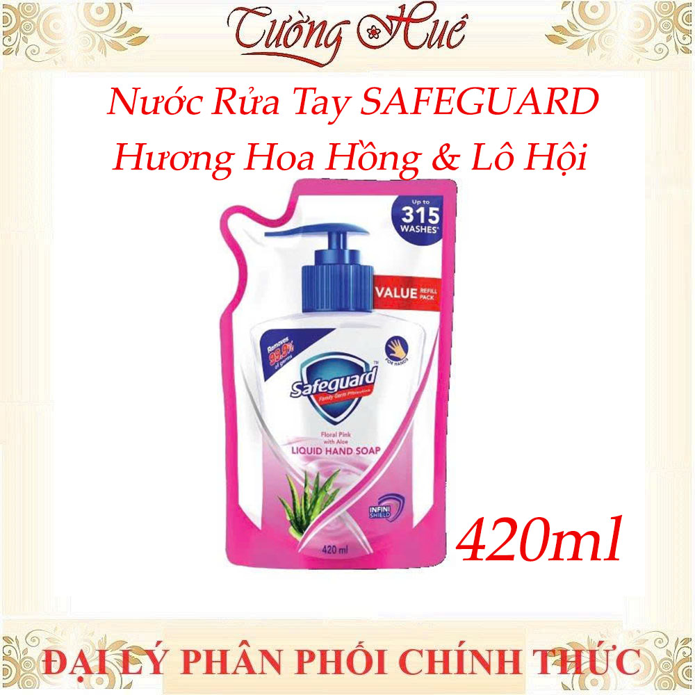 Nước Rửa Tay SAFEGUARD Sạch 99,9% Vi Khuẩn Dịu Nhẹ Cho Da - Túi 420ML