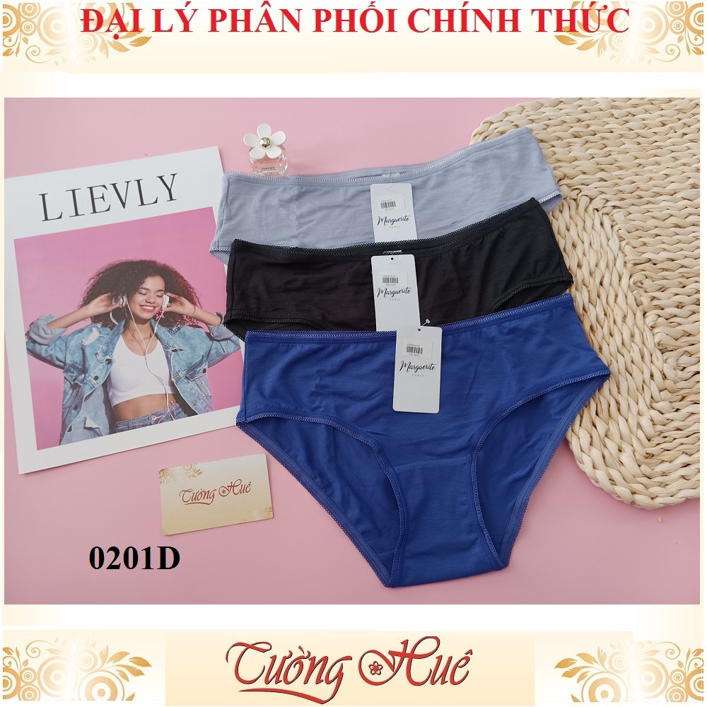 Quần lót nữ Marguerite Paris 0201D cotton trơn lưng cao (FORM LỚN).