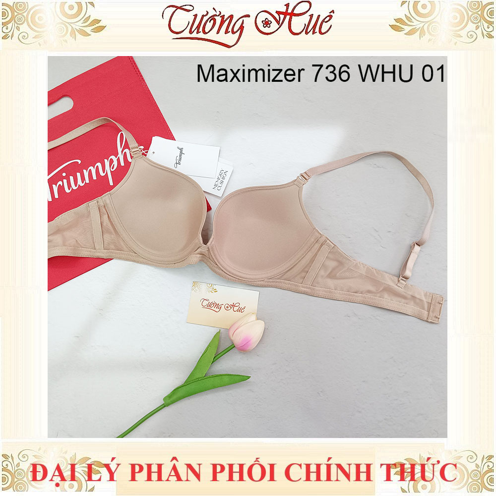 Áo lót nữ Triumph Maximizer 736 WHU 01 Áo lót nâng ngực có gọng màu trơn (đệm mút dày ~2.5cm)