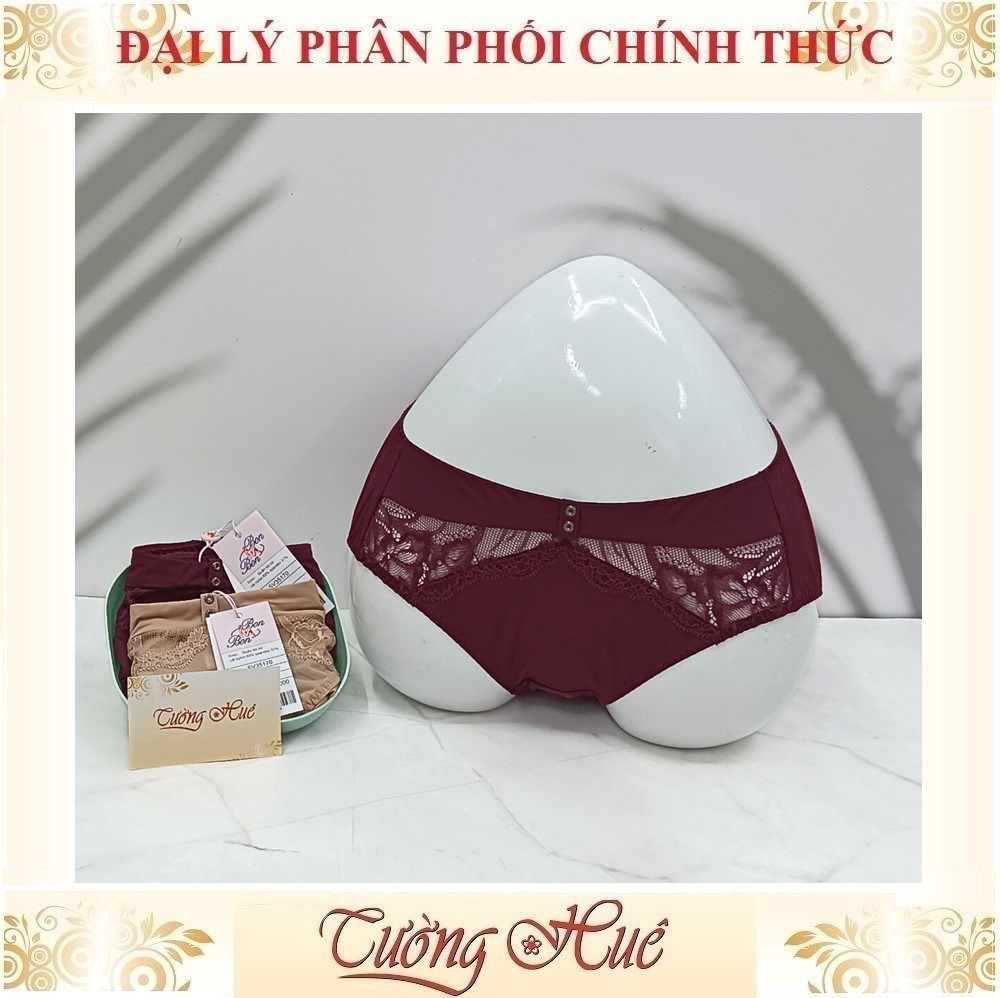Quần lót nữ Bon Bon SV35170 Trơn Phối Lưới Ren Hoa Lưng Cao