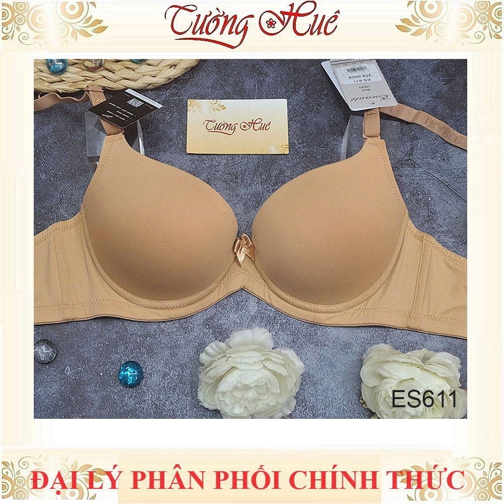 Áo Lót Nữ Escanté ES611 Trơn Có Gọng Mút Dày 4.5cm Cúp 3/4 Bản Lưng Vừa 3 Móc Cài