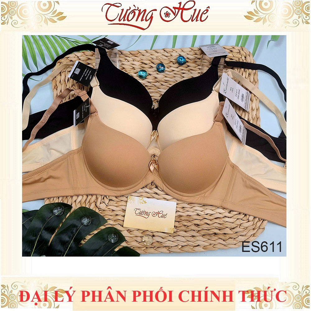 Áo Lót Nữ Escanté ES611 Trơn Có Gọng Mút Dày 4.5cm Cúp 3/4 Bản Lưng Vừa 3 Móc Cài