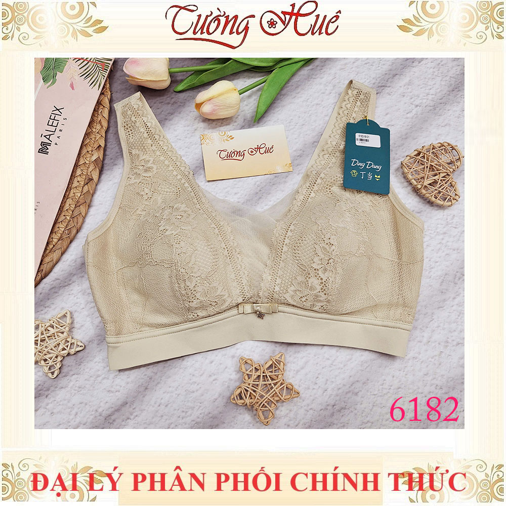 Áo Lót Nữ Ding Dang 6182 Dang Bra Không Gọng Mút Mỏng Bảng Lưng To 3 Móc cài
