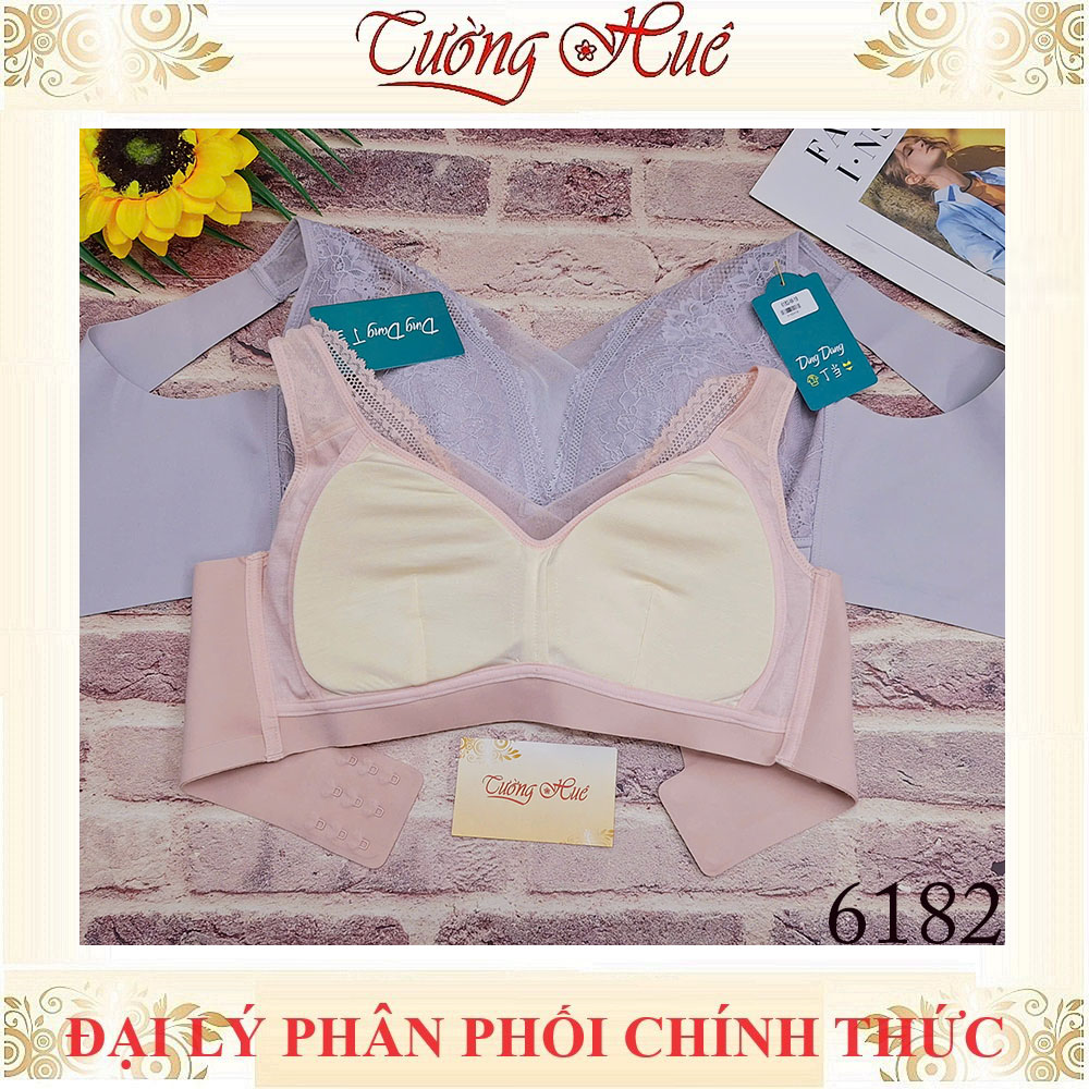 Áo Lót Nữ Ding Dang 6182 Dang Bra Không Gọng Mút Mỏng Bảng Lưng To 3 Móc cài