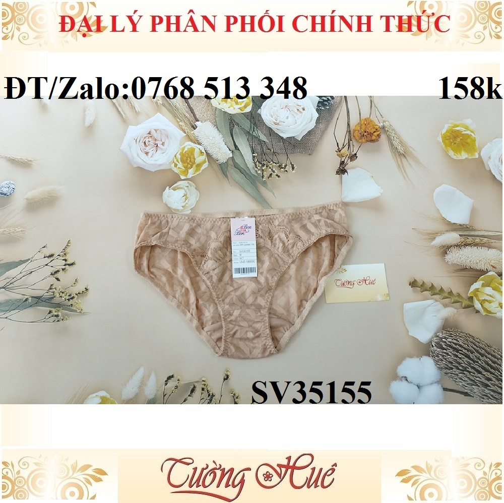 Quần lót nữ Bon Bon SV35155 ren thêu, lưng vừa