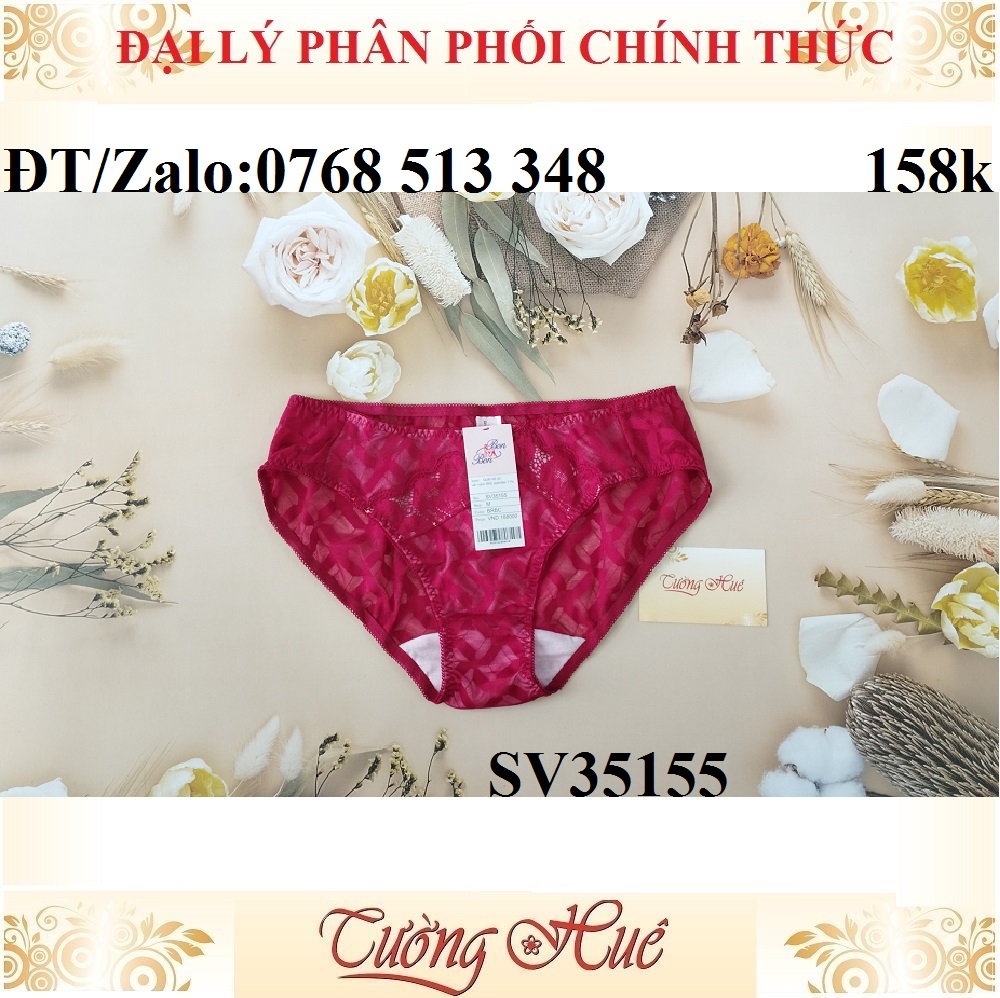 Quần lót nữ Bon Bon SV35155 ren thêu, lưng vừa