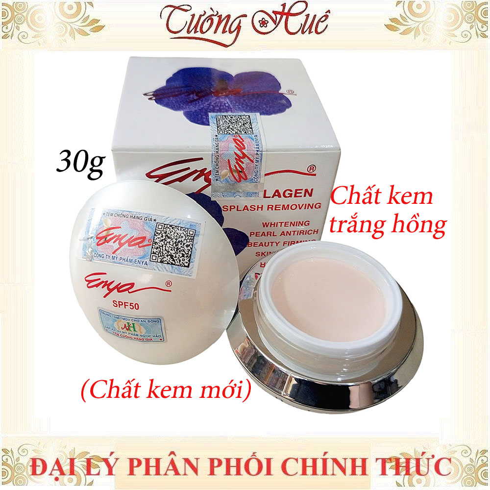 Kem Dưỡng Trắng ENYA Tinh chất Collagen, Ngọc Trai - 30g - Bông tím
