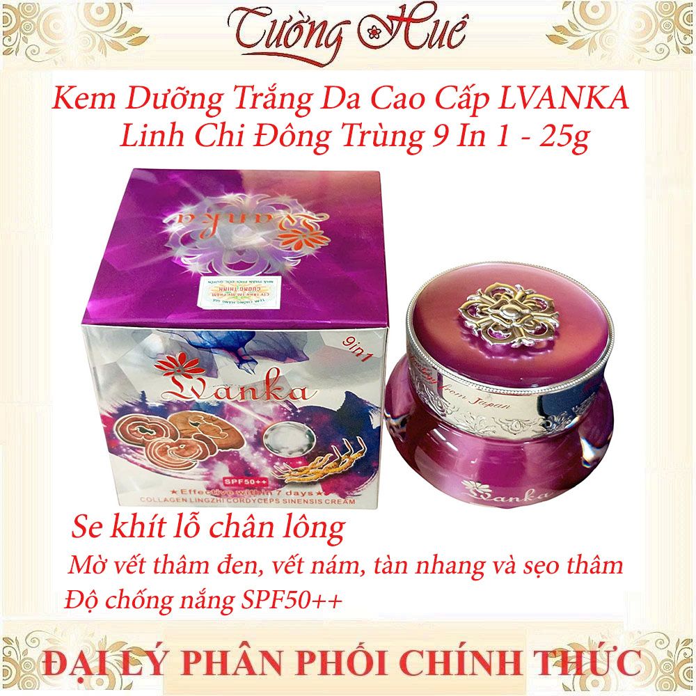 Kem Dưỡng Trắng Da Cao Cấp LVANKA Linh Chi Đông Trùng 9 In 1 - 25g.