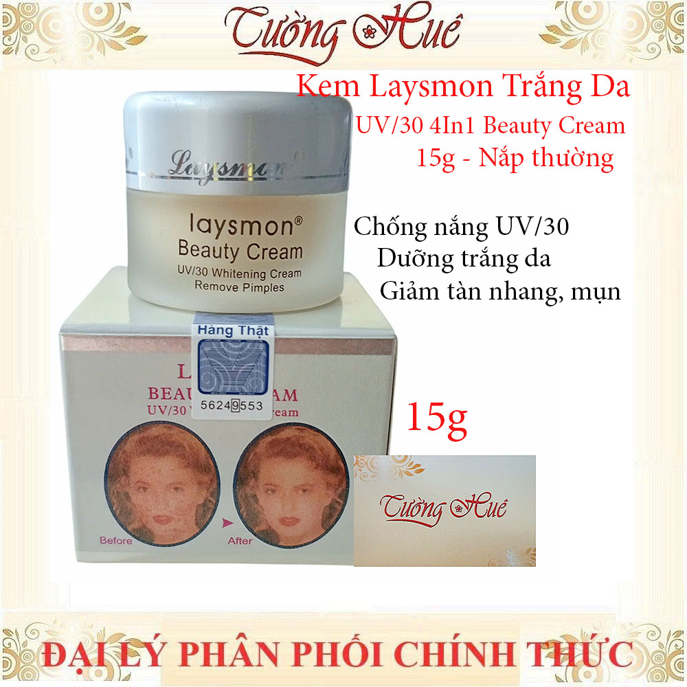 Kem Laysmon Dưỡng Trắng Da UV/30 4 In 1 Beauty Cream - 15g - Nắp thường