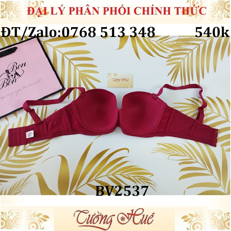 Áo lót nữ Bon Bon BV2537 Có Gọng Cúp Ngang Trơn Mút Mỏng.