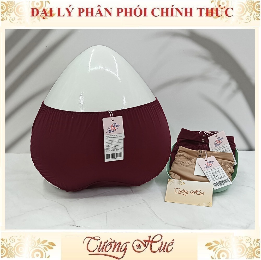 Quần lót nữ Bon Bon SV35170 Trơn Phối Lưới Ren Hoa Lưng Cao