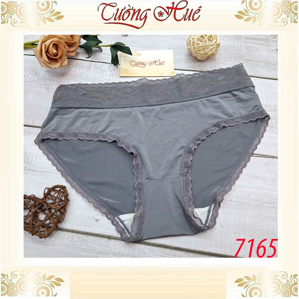 Quần Lót Lụa Lưng Dưới Nữ 7165 Lụa Phối Ren Freesize