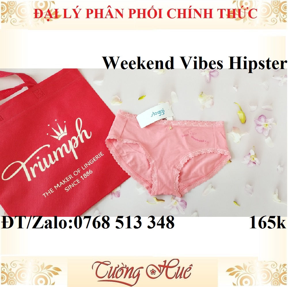 Quần lót nữ Triumph Sloggi Weekend Vibes Hipster quần cotton in chữ.