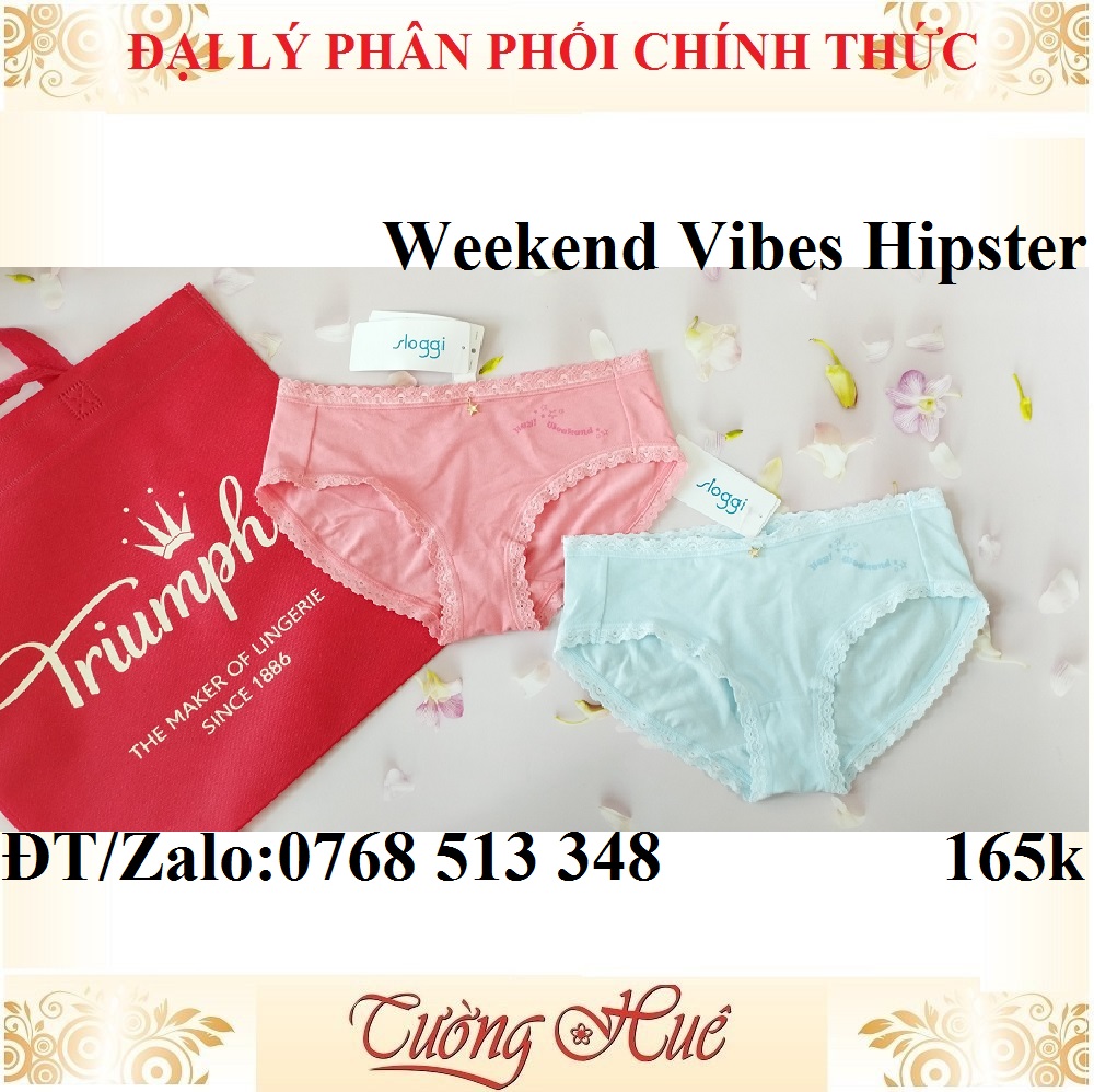 Quần lót nữ Triumph Sloggi Weekend Vibes Hipster quần cotton in chữ.