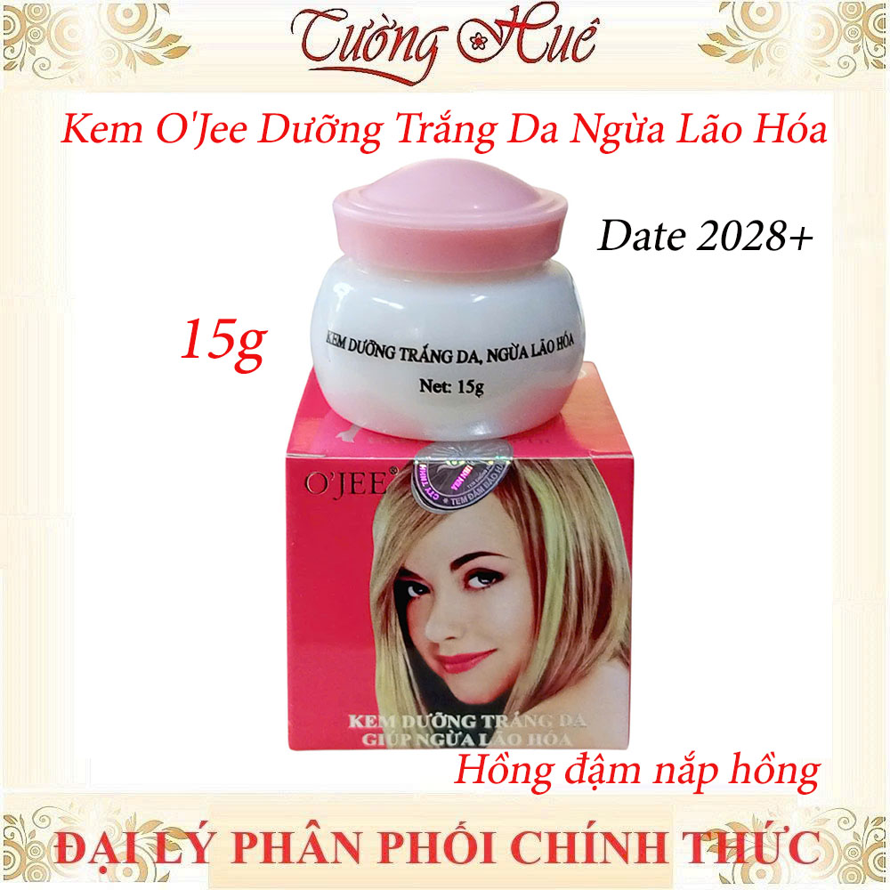 Kem O'Jee Dưỡng Trắng Da Ngừa Lão Hóa - 15g - Nắp Hồng