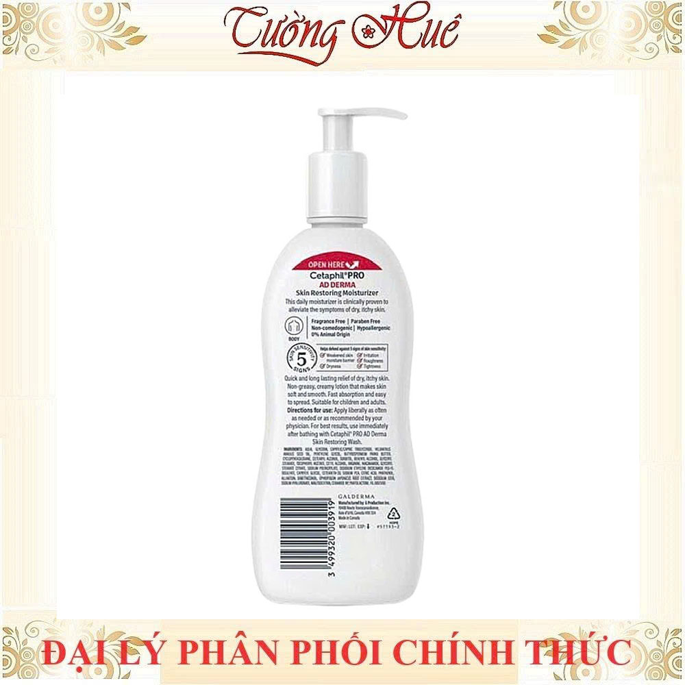 Sữa dưỡng thể Cetaphil Pro Ad Derma Skin Restoring Moisturizer dành cho da khô, da cơ địa 295ml/145ml