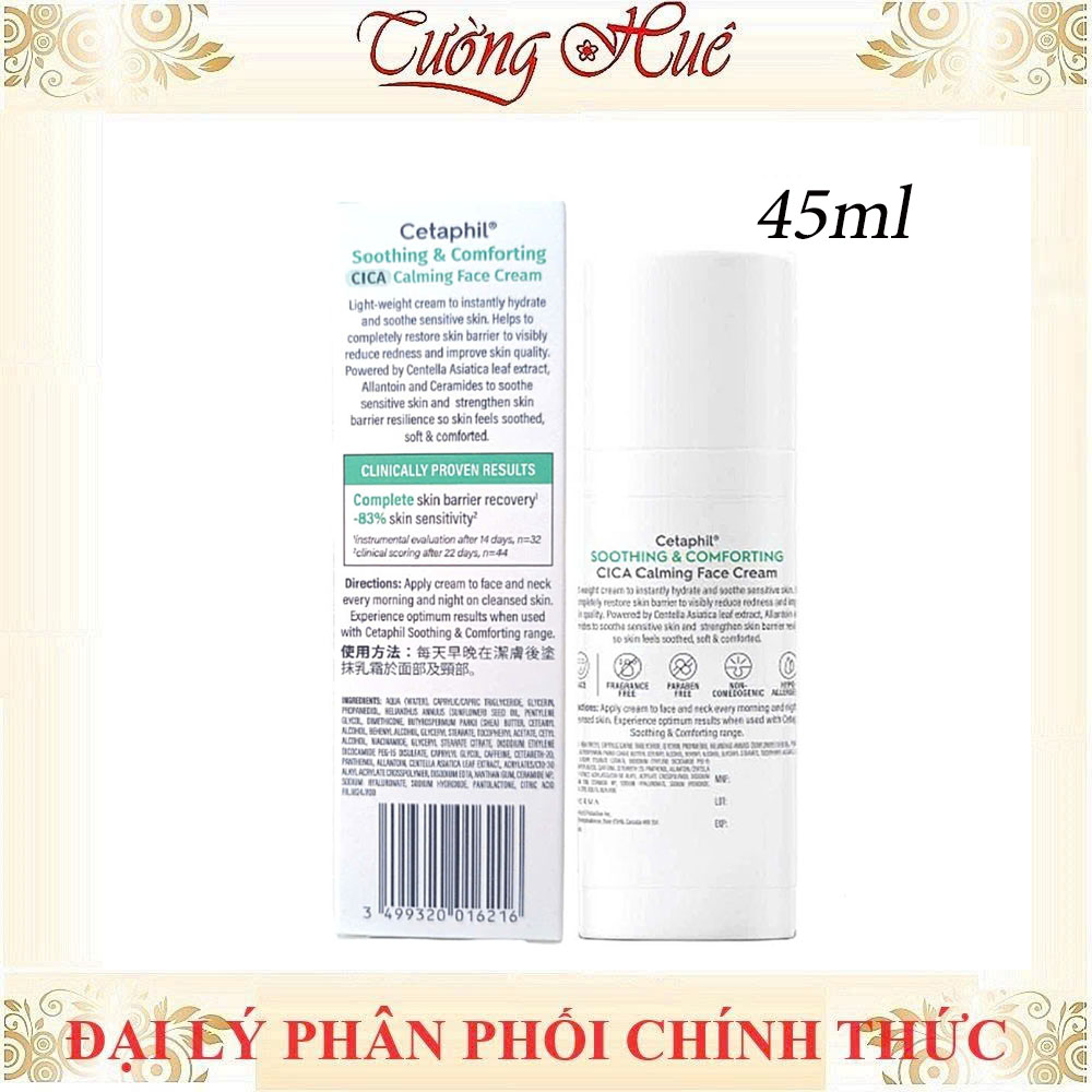Kem dưỡng ẩm làm dịu và phục hồi chuyên sâu Cetaphil Soothing and Comforting Cica Calming Face Cream 45ml
