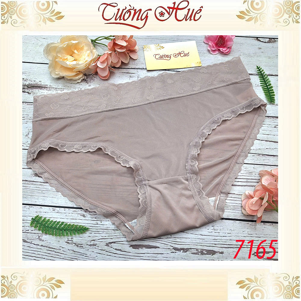 Quần Lót Lụa Lưng Dưới Nữ 7165 Lụa Phối Ren Freesize