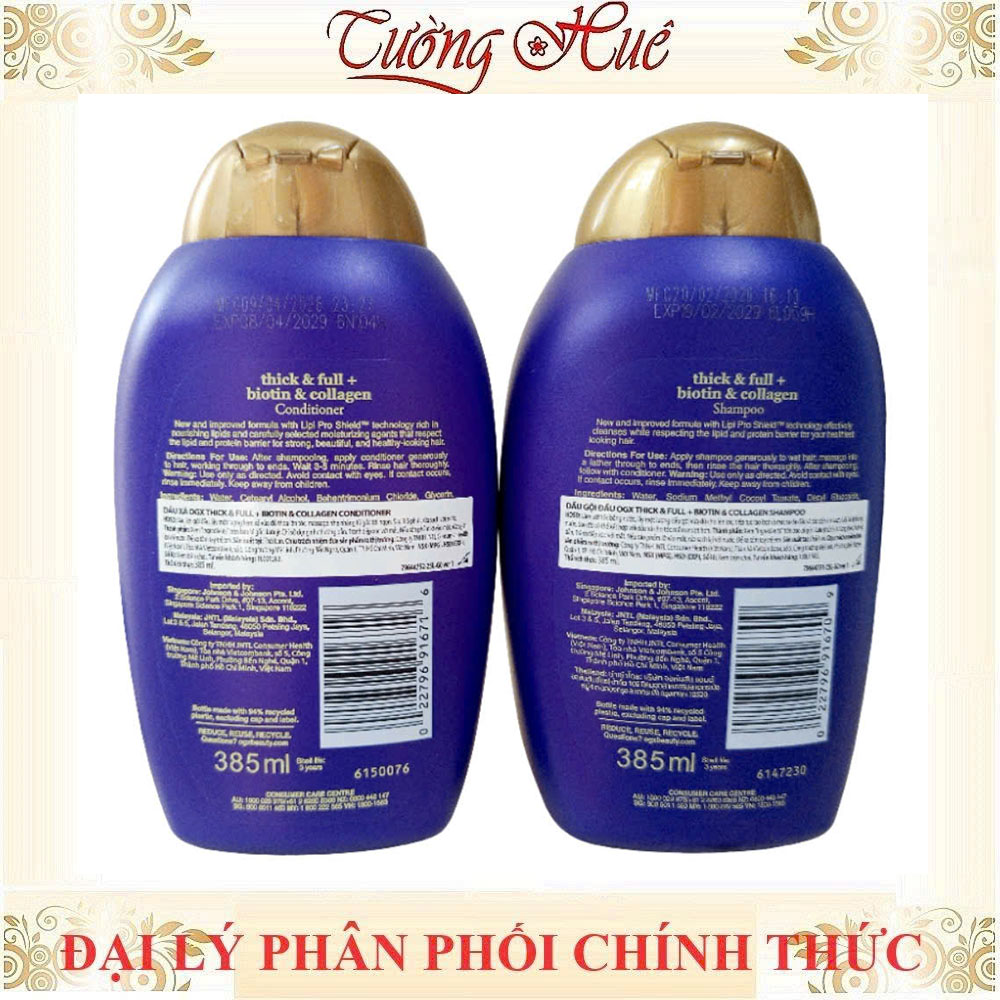 Gội Xả OGX Thick & Full - Biotin & Collagen 385ml - (Có Lựa Chọn)