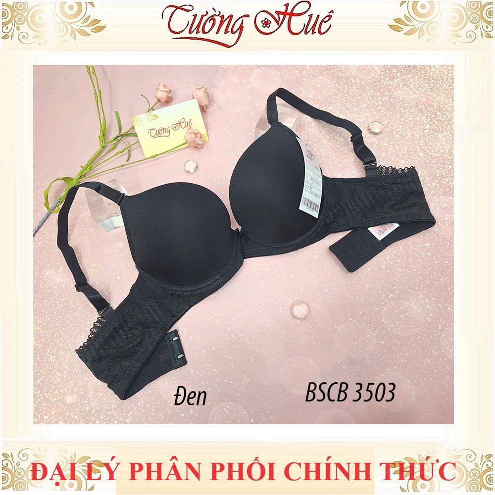 Áo lót nữ Bon Bon BSCB 3503 áo ngực Có Gọng Trơn Phối Ren Đệm Mút 2cm.