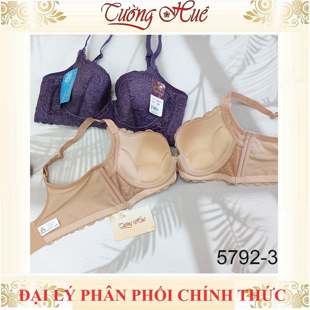 Áo lót nữ Đài Loan Iway 5792-3 Áo lót mút mỏng có gọng phối ren lưng bản to 3 móc cài.