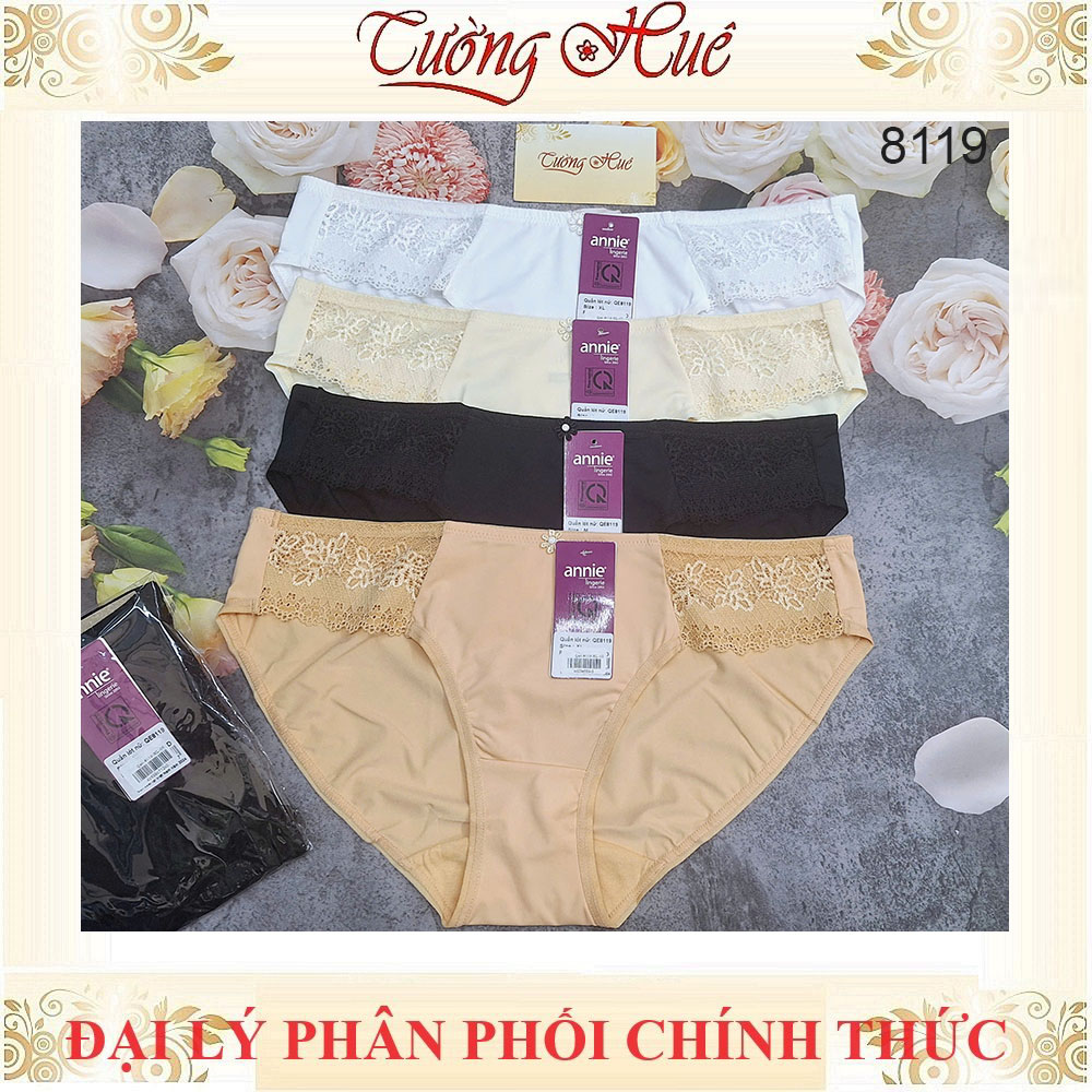 Quần lót nữ annie QE 8119 thun lạnh phối ren ( Form lớn lùi 1 size