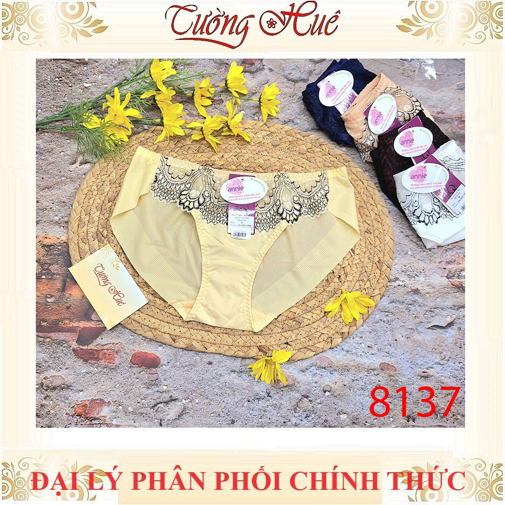 Quần lót nữ annie 8137 quần lót phối ren lưng vừa.