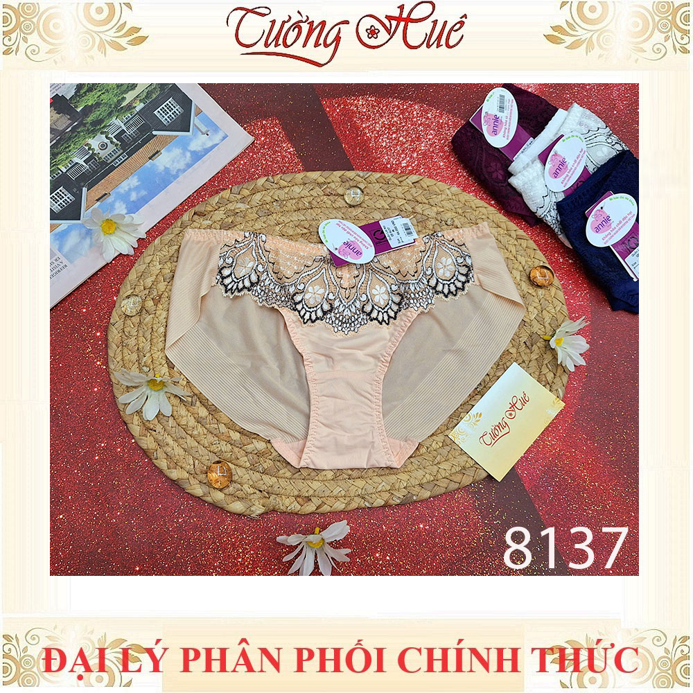 Quần lót nữ annie 8137 quần lót phối ren lưng vừa.