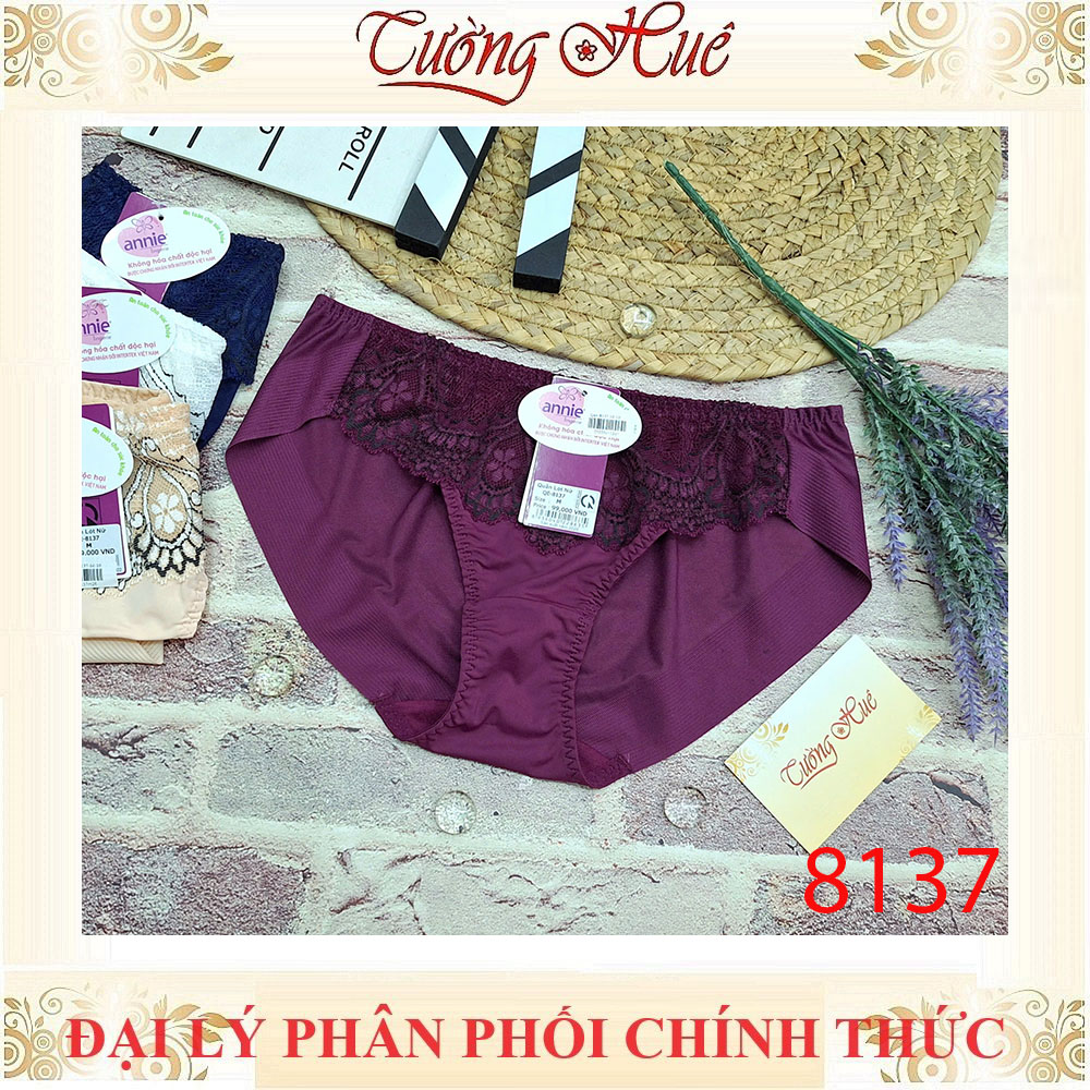 Quần lót nữ annie 8137 quần lót phối ren lưng vừa.