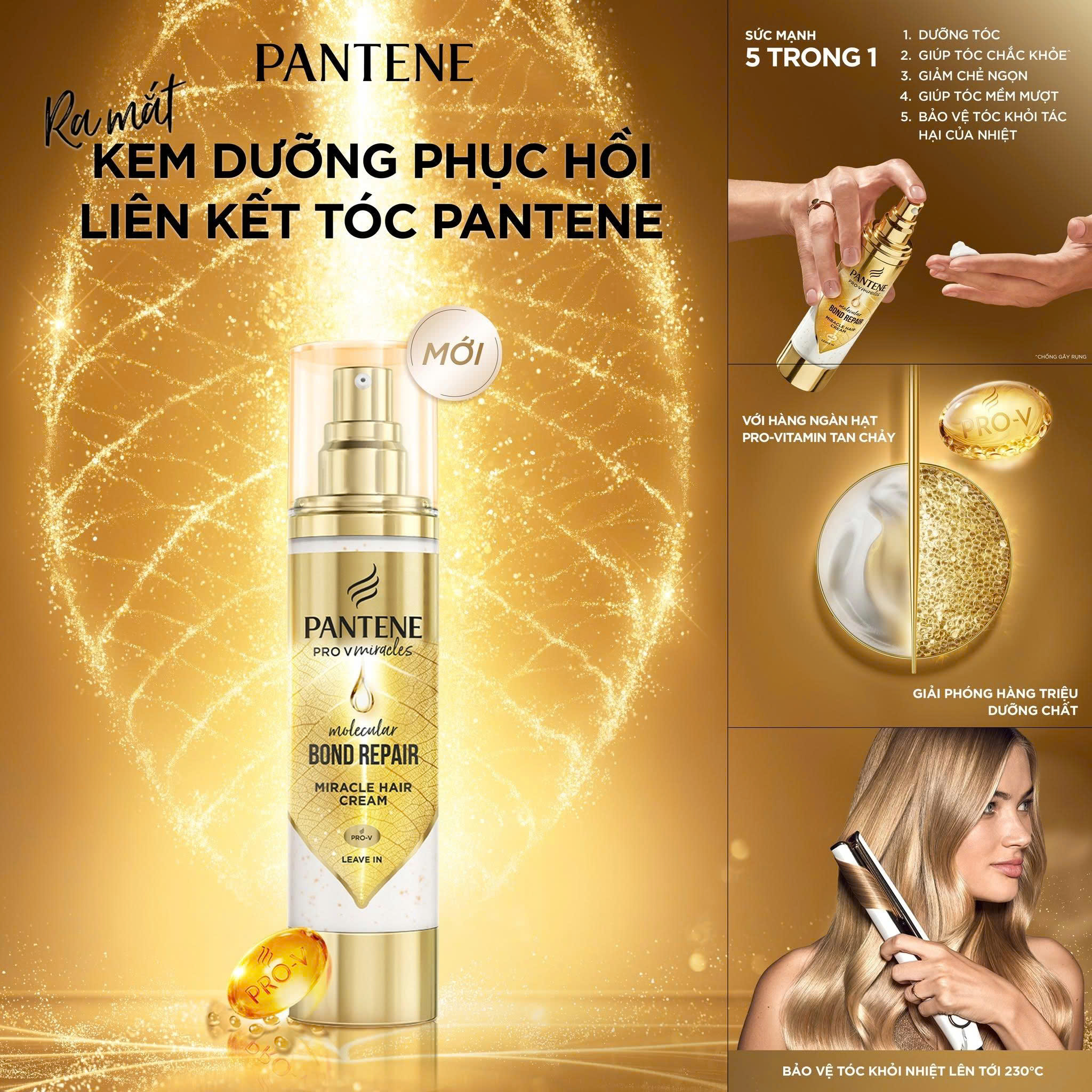 PANTENE Pro-V Bond Repair Kem Dưỡng Phục Hồi Liên Kết Tóc 90ML