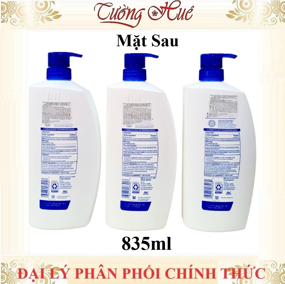 Dầu Gội Xả 2in1 Head & Shoulders Mỹ Dưỡng Ẩm Da Đầu Sạch Gàu - 835ml
