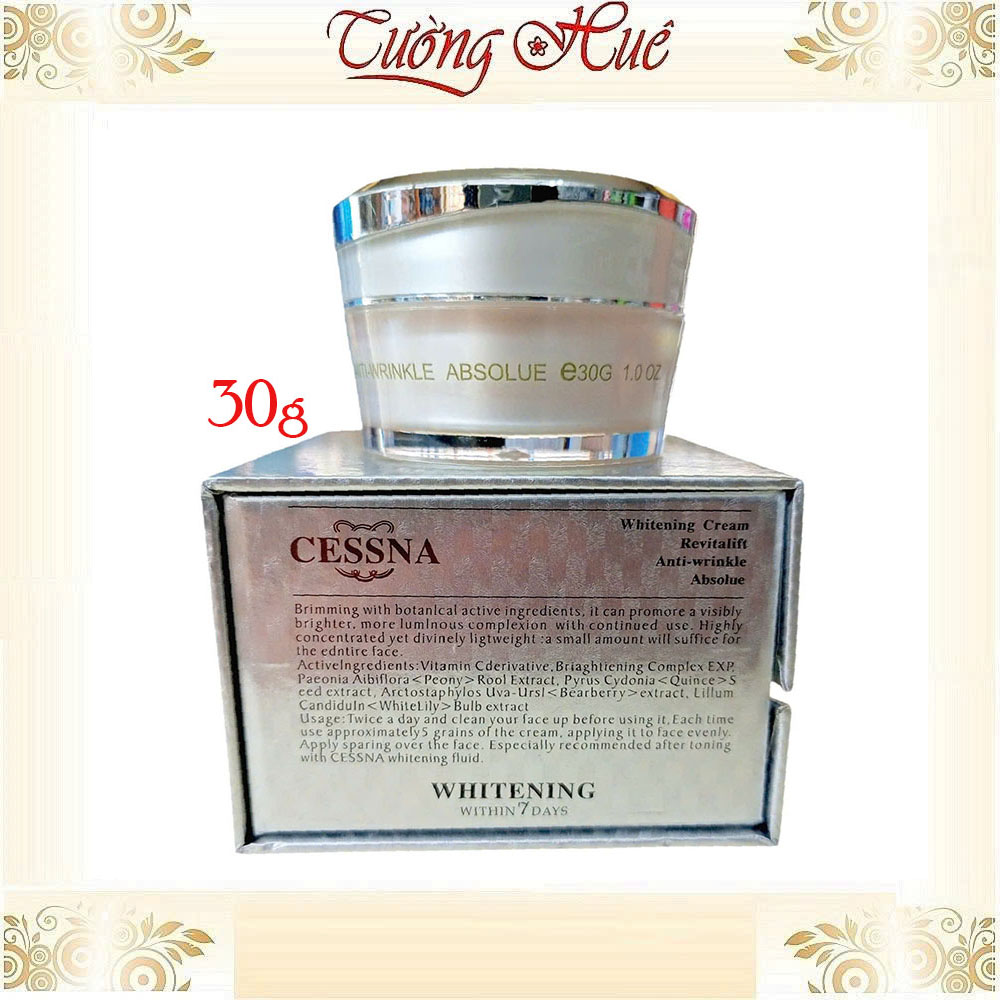 Kem Cessna dưỡng trắng da, giữ ẩm, chống nhăn, chảy xệ - Bạc - 30g