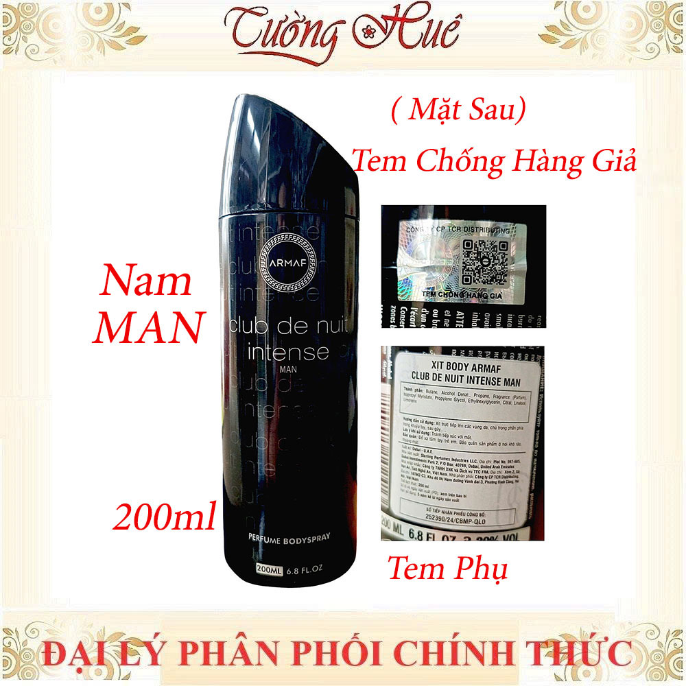 Xịt Khử Mùi ARMAF Club de Nuit Khử Mùi, Lưu Hương ( Có sự lựa chọn)