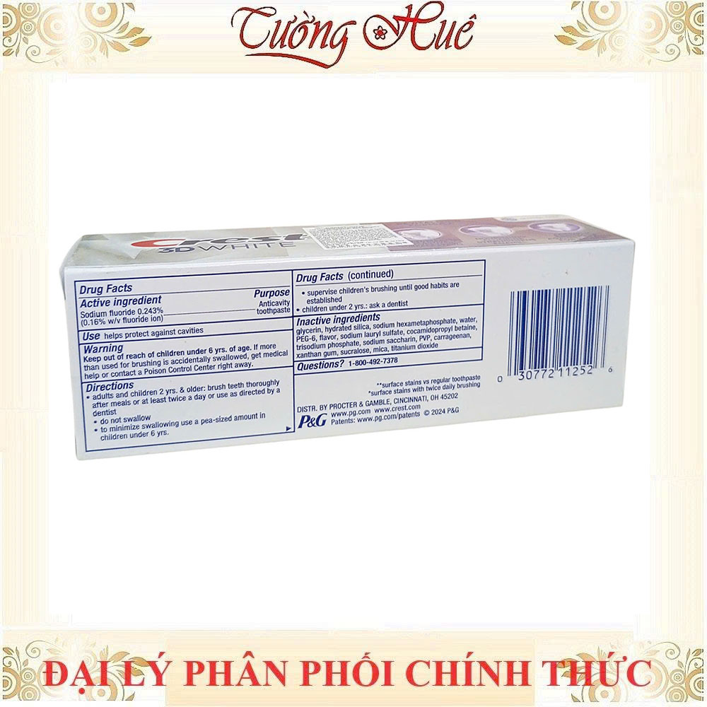 Kem Đánh Răng Crest 3D White Brilliance Vibrant Peppermint 130g