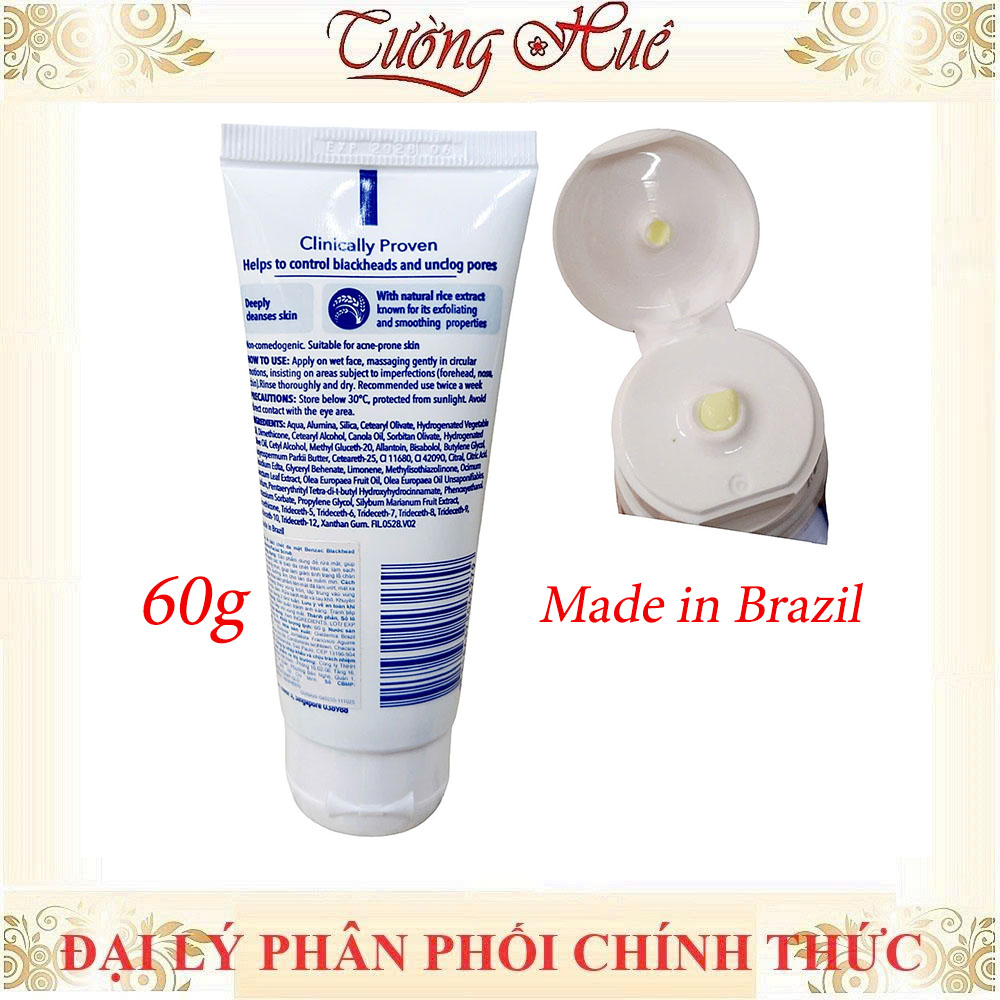 Tẩy Tế Bào Da Mặt BENZAC Blackhead Control Scrub Làm Sạch Mụn Đầu Đen Cho Da Dầu Mụn 60g