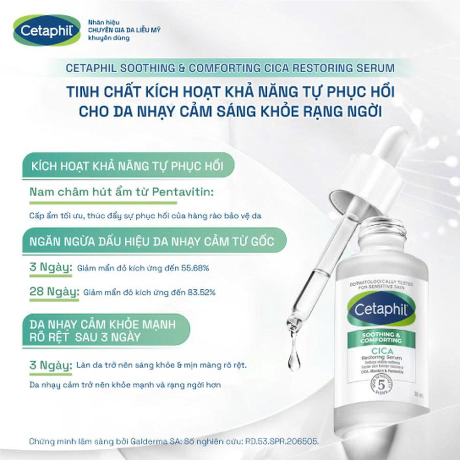 Serum Tinh chất làm dịu và phục hồi chuyên sâu Cetaphil Soothing and Comforting Cica Restoring 30ml