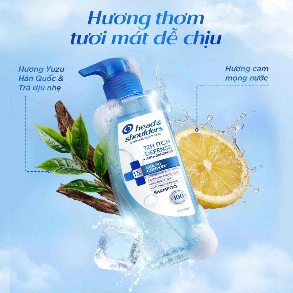 Dầu Gội HEAD & SHOULDERS 72 GIỜ Kiềm Dầu/ Giảm Ngứa Da Đầu Và Làm Sạch Gàu - 460ml
