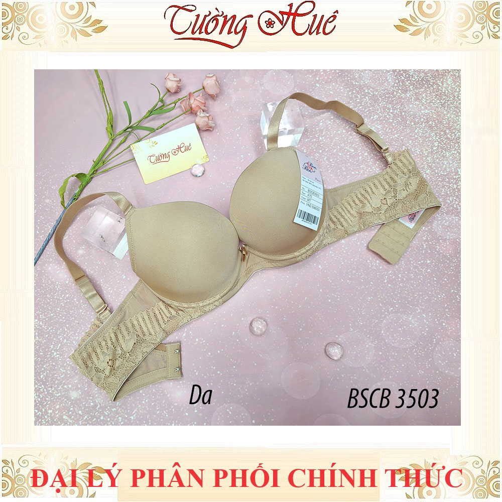 Áo lót nữ Bon Bon BSCB 3503 áo ngực Có Gọng Trơn Phối Ren Đệm Mút 2cm.