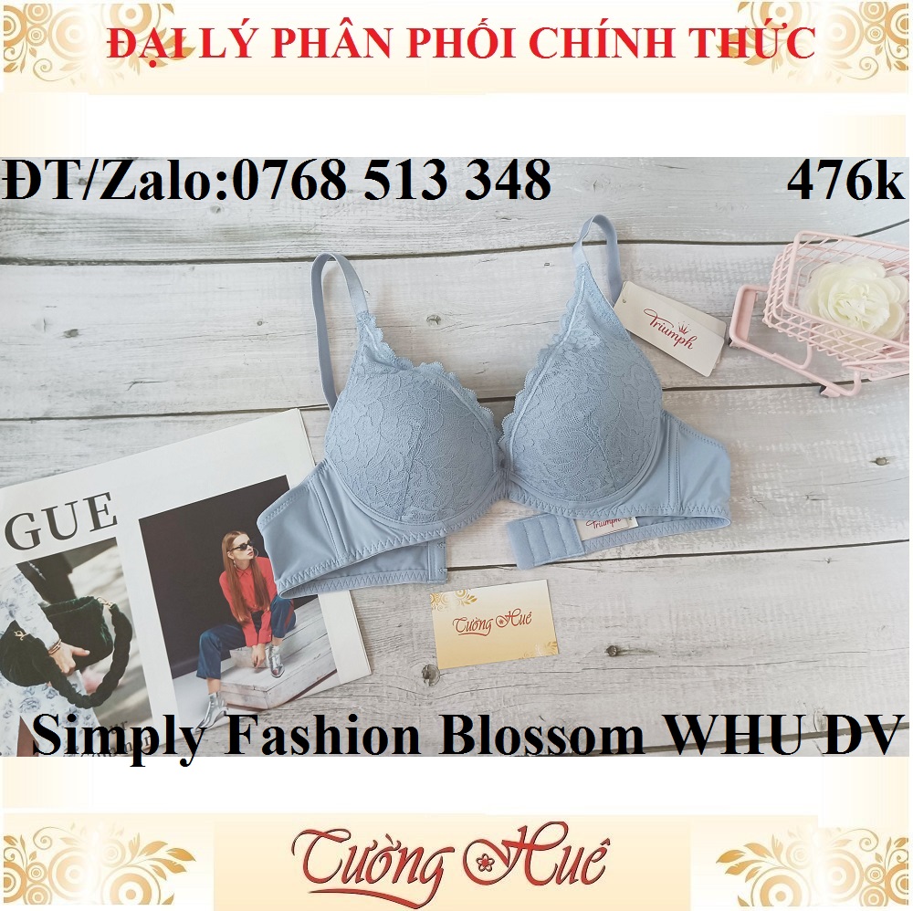 Áo lót nữ Triumph Simply Fashion Blossom WHU DV nâng ren xẻ V sâu.