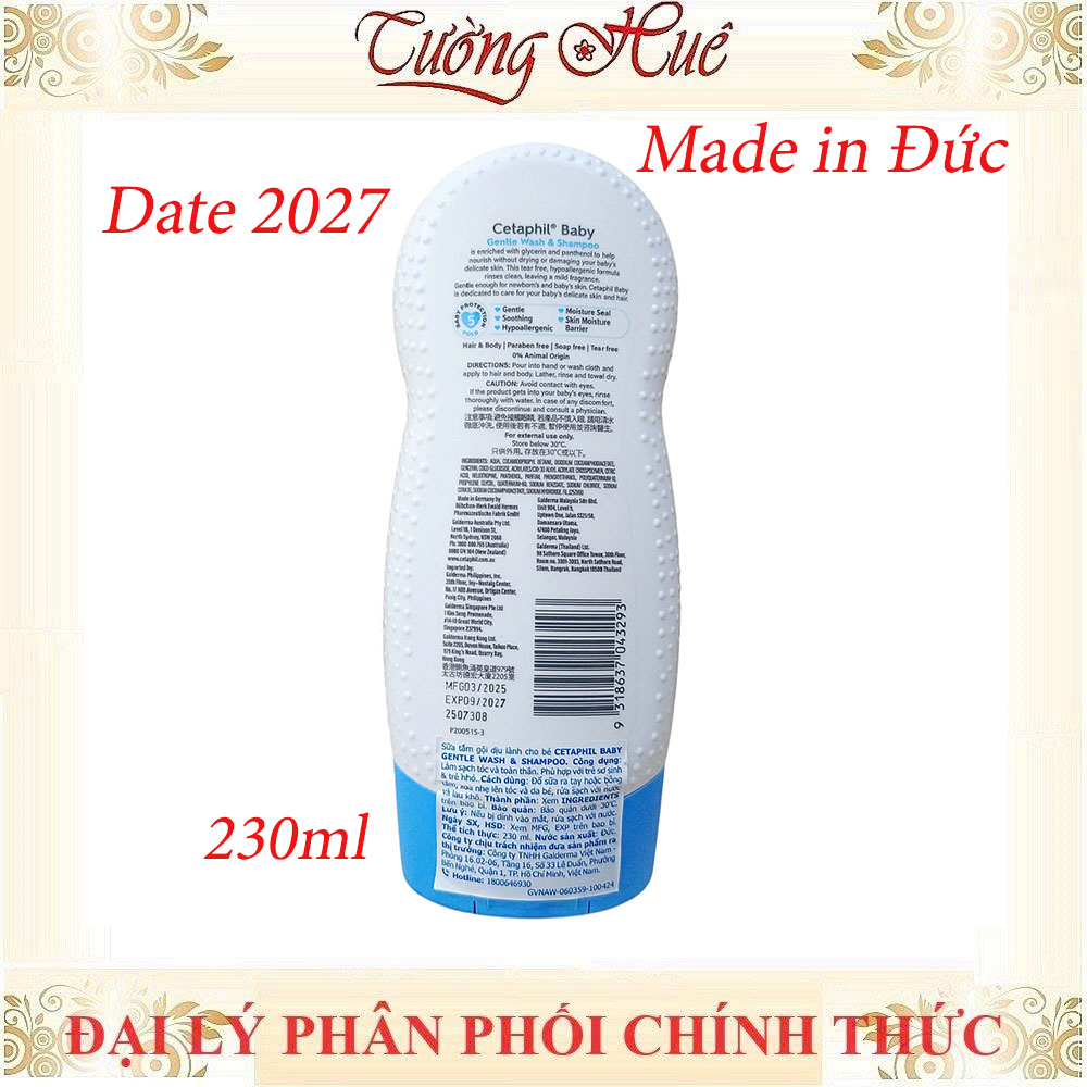 Sữa Tắm gội cho bé Cetaphil Gentle Dịu Nhẹ 230ml/400ml