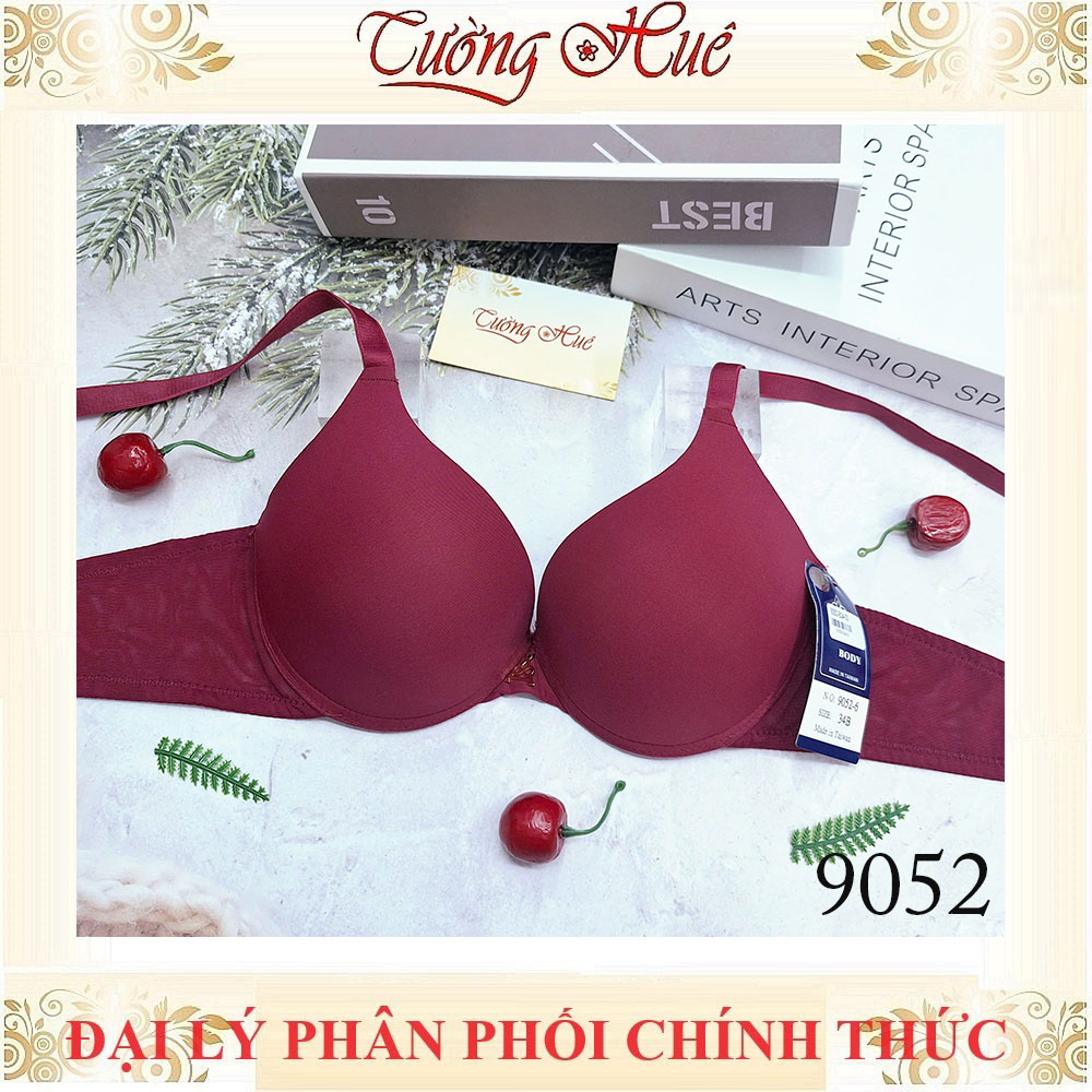 Áo Lót Nữ Đài Loan Aseity 9052 Trơn Có Gọng Mút Đệm 2.5cm Bản Lưng Vừa Dây Bản Liền 2 Móc Cài