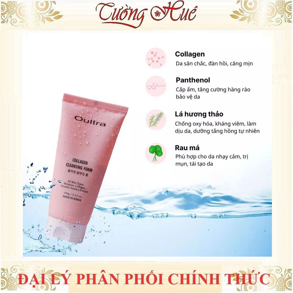 OULTRA Collagen Cleansing Foam Sữa Rửa Mặt Trắng Da Dịu Nhẹ 100g