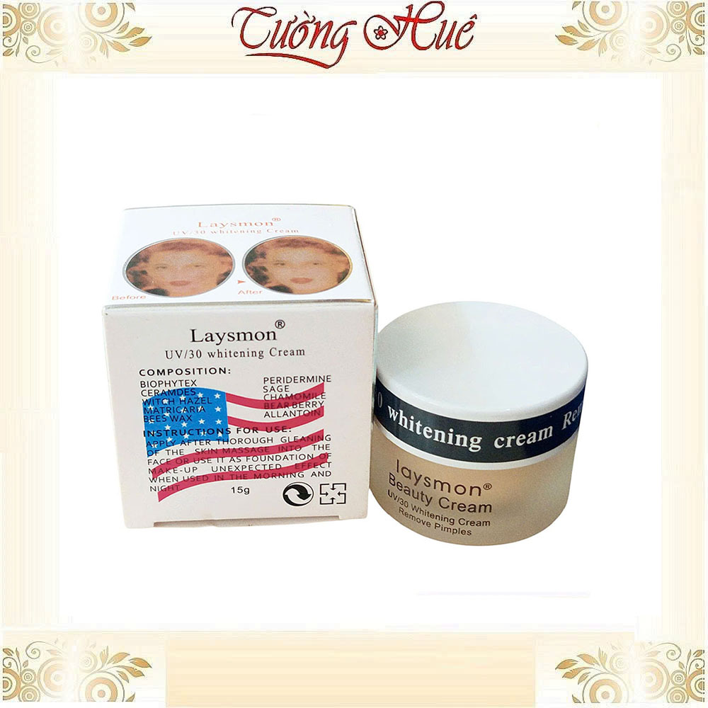 Kem Laysmon Dưỡng Trắng Chống Nắng UV/30 Whitening Cream - 15g - Nắp Nhựa