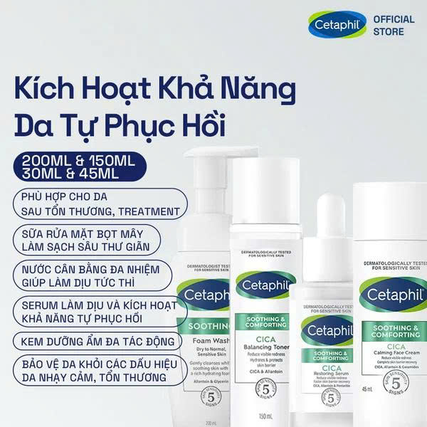 Sữa rửa mặt bọt siêu mềm mịn CETAPHILSOOTHING FOAM WASH 200ML