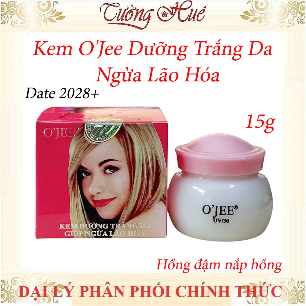 Kem O'Jee Dưỡng Trắng Da Ngừa Lão Hóa - 15g - Nắp Hồng