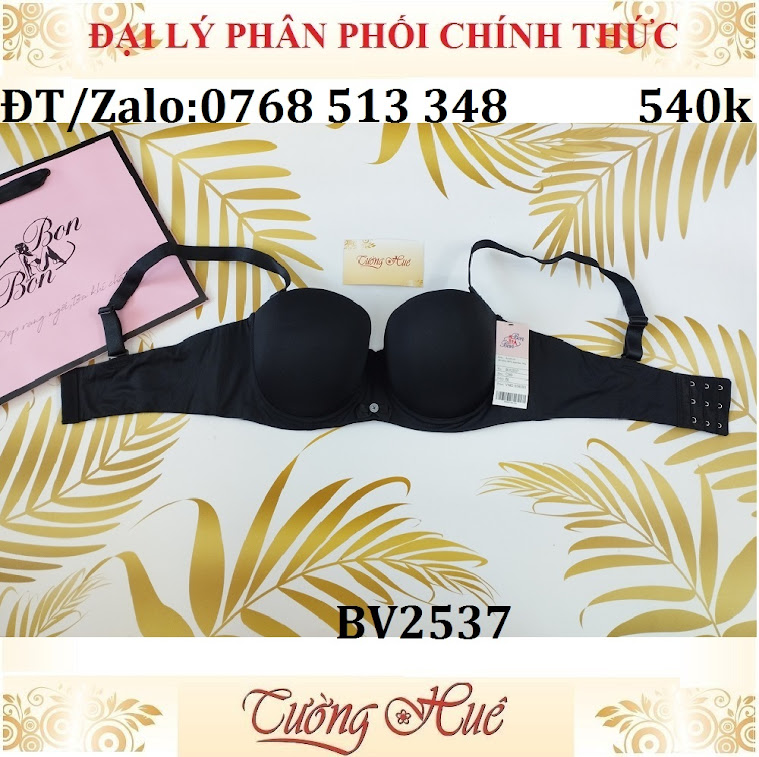 Áo lót nữ Bon Bon BV2537 Có Gọng Cúp Ngang Trơn Mút Mỏng.